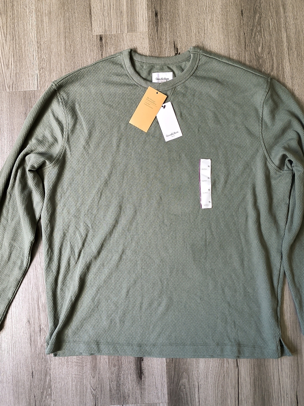 Slim Waffle-Knit Long Sleeve Shirt - Olive Green